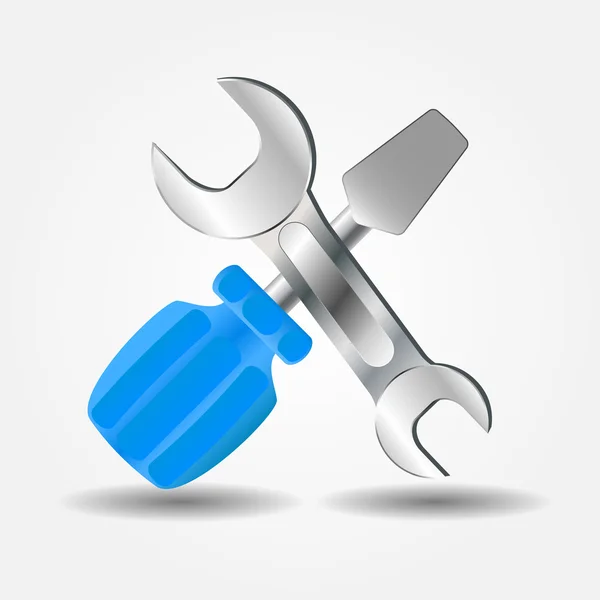 Schraubenzieher und Schraubenschlüssel Icon Vektor Illustration — Stockvektor