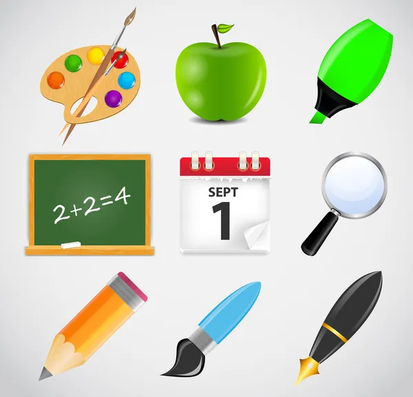 Andere school pictogram vector illustratie set1 — Stockvector