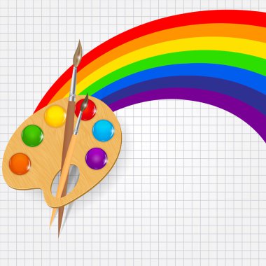 Boya ve brushe ile ahşap sanat paleti