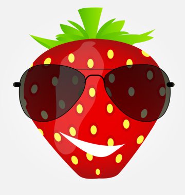 funnt, güneş gözlüğü vektör çizim çilekli tatlı lezzetli