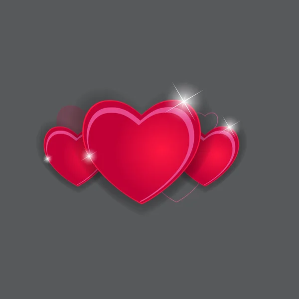 Tarjeta Feliz Día de San Valentín con Corazón. Ilustración vectorial — Vector de stock