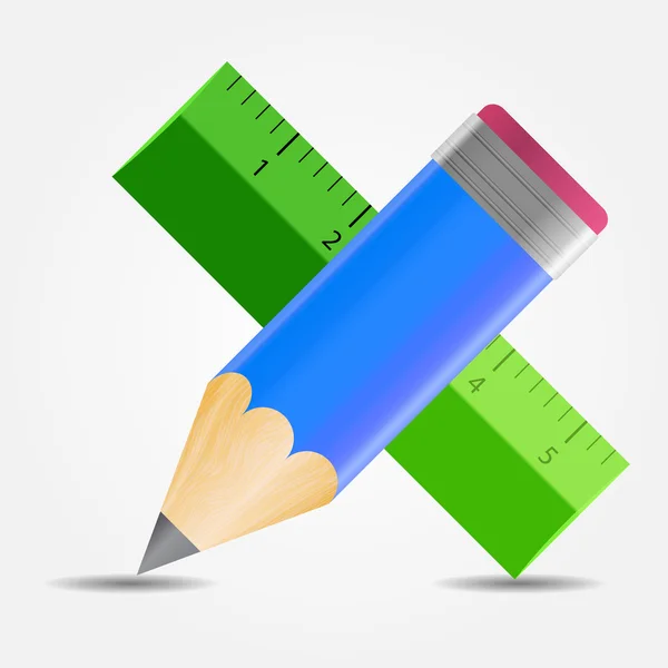 Pencil and ruler icon vector illustration — Stock Vector