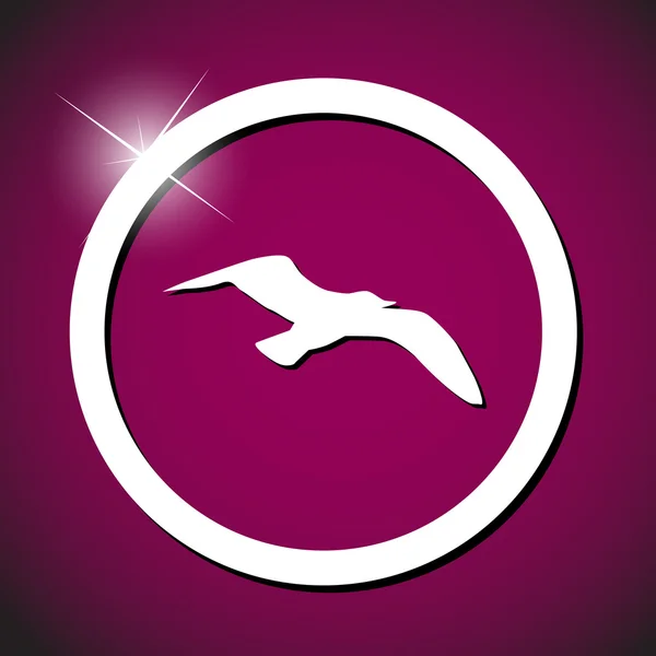 Seagull ikonen vektor illustration — Stock vektor