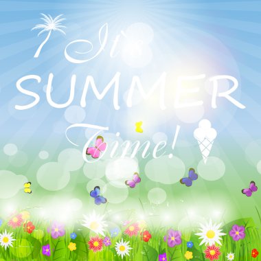 Yaz tatilleri vektör arkaplanı.