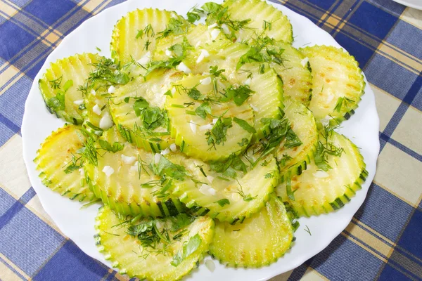 Fatias de abobrinha fritas — Fotografia de Stock