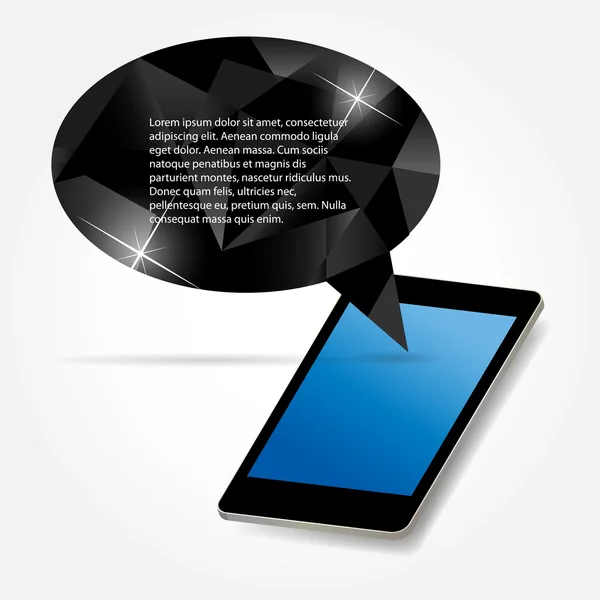 Telefone celular com ilustração de vetor de bolha de fala —  Vetores de Stock