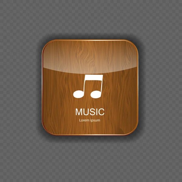 Ikon aplikasi kayu musik - Stok Vektor