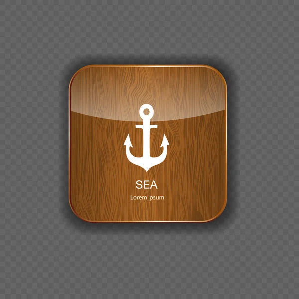 Ikony aplikace mořského dřeva vektorové ilustrace — Stockový vektor