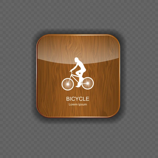 Bicycle wood application icons — Stock Vector