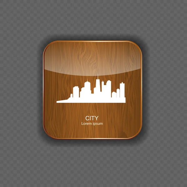 Illustration vectorielle d'icônes d'application bois de ville — Image vectorielle