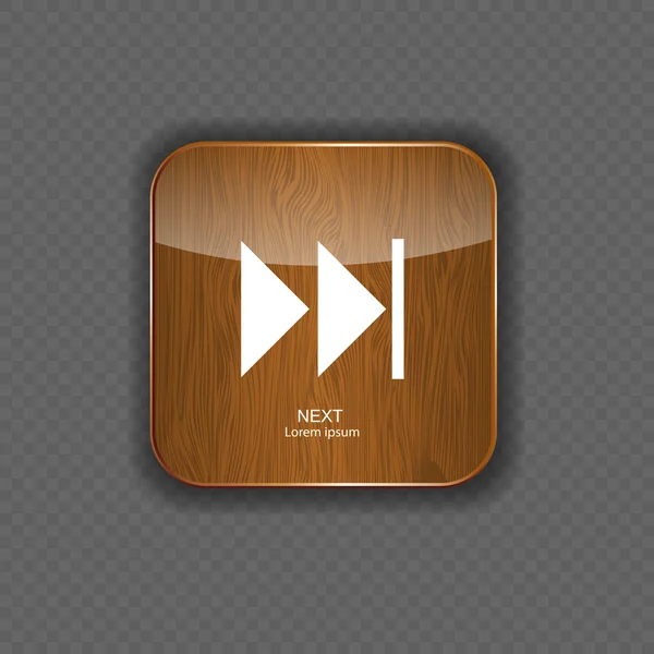 音楽木材アプリケーションのアイコンベクトルイラスト — ストックベクタ