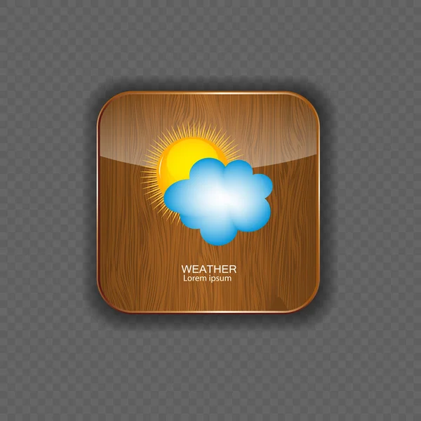 天气木材应用程序图标 — 图库矢量图片