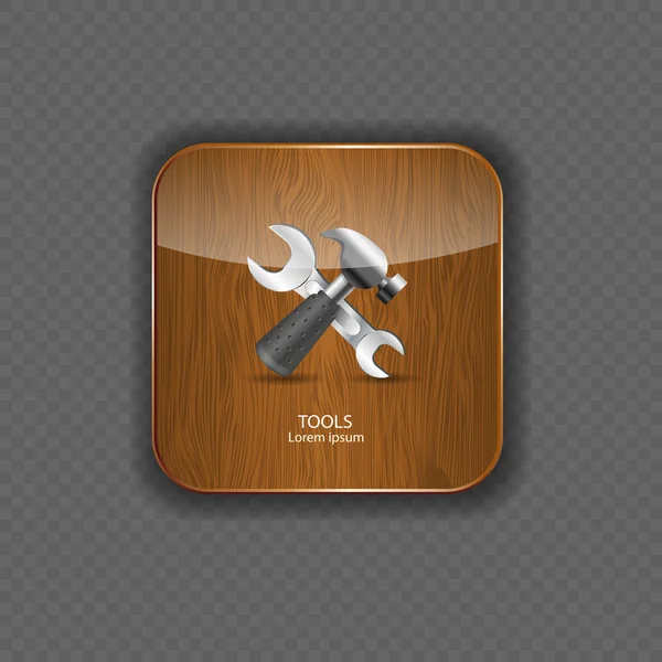 Werkzeuge Holz Anwendung Symbole Vektor Illustration — Stockvektor