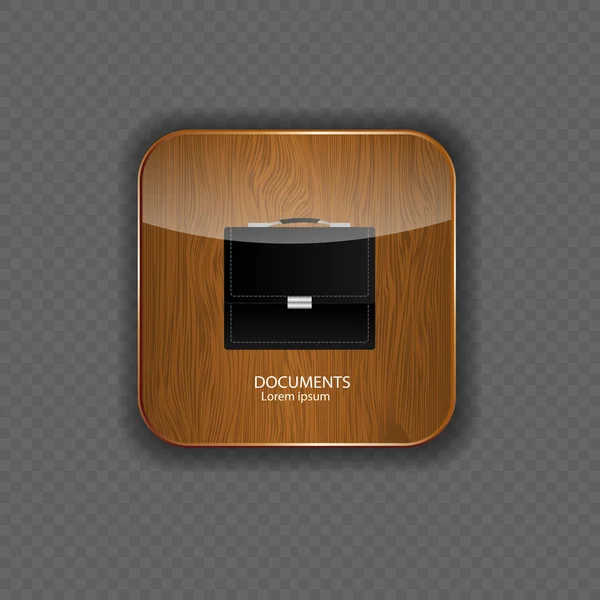 ドキュメント木製アプリケーション アイコン ベクトル イラスト — ストックベクタ