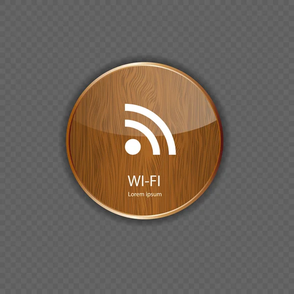 Icônes application bois Wi-Fi — Image vectorielle