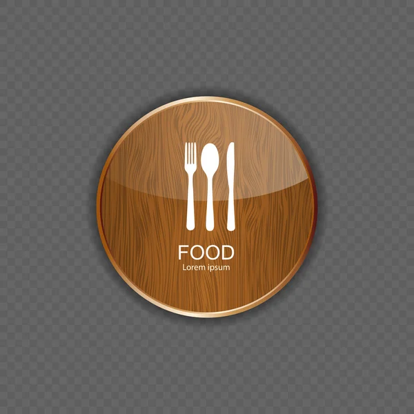 食品や飲料木材アプリケーションのアイコン — ストックベクタ
