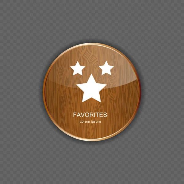 Preferiti legno applicazione icone vettoriale illustrazione — Vettoriale Stock