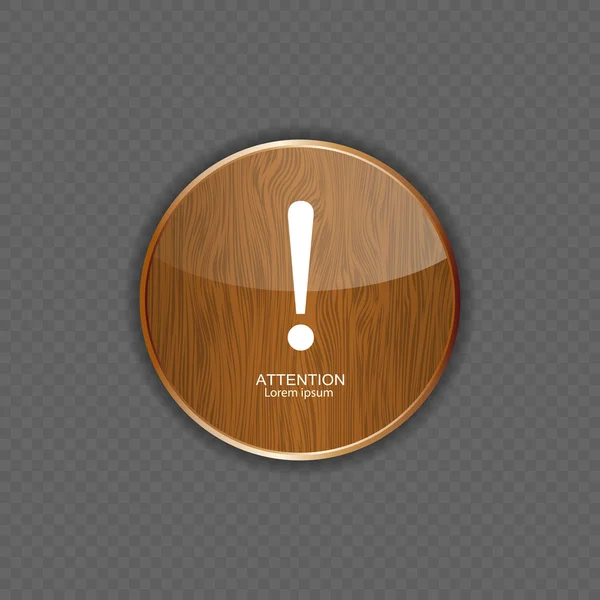 Atención madera aplicación iconos vector ilustración — Vector de stock