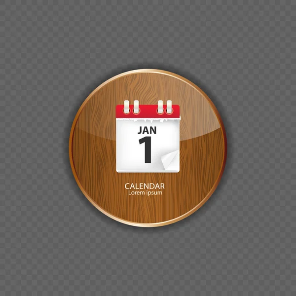 Vektorová ilustrace ikon aplikace dřeva kalendáře — Stockový vektor
