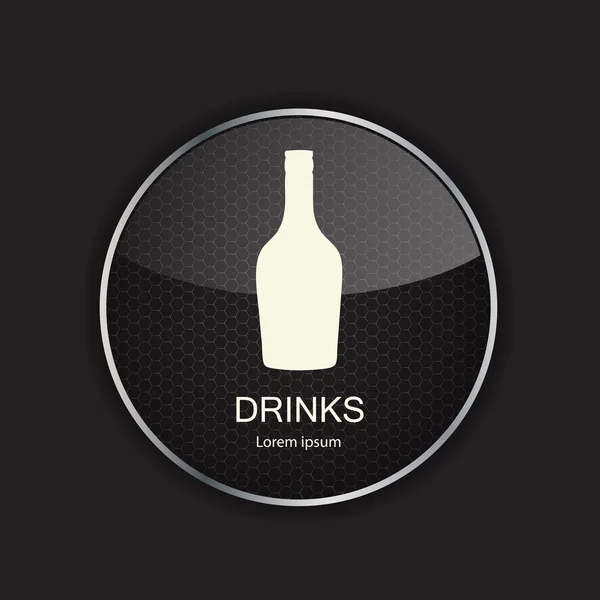 Alimentos y bebidas iconos de aplicación de metal — Archivo Imágenes Vectoriales