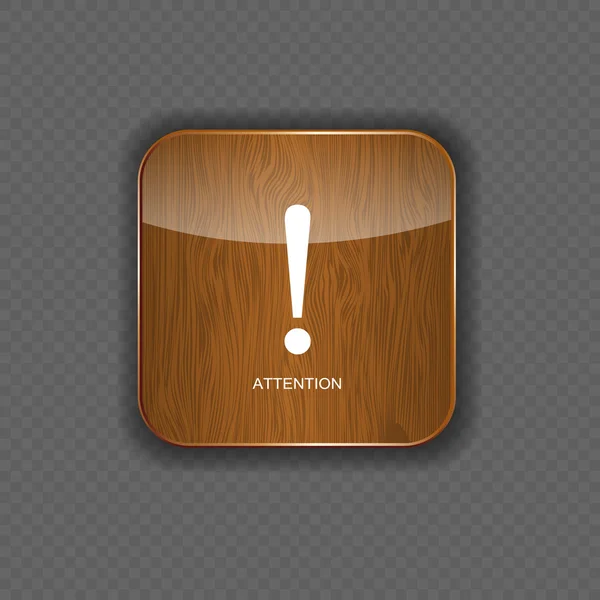 Icones de aplicação de madeira de atenção ilustração vetorial — Vetor de Stock