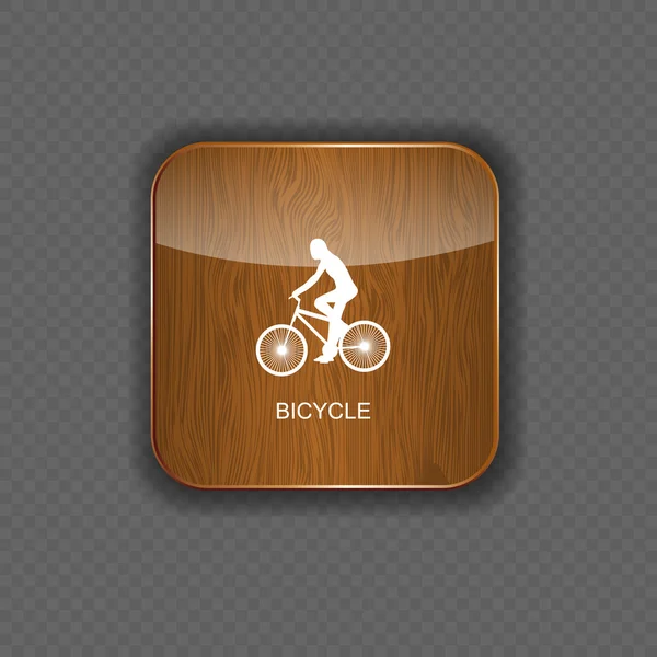 Icônes d'application en bois de vélo — Image vectorielle