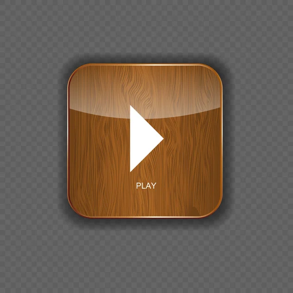 Muziek hout applicatie pictogrammen vector illustratie — Stockvector