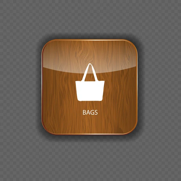 Bags wood application icons — Stock Vector