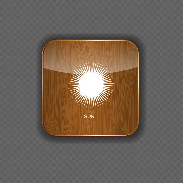 木材のアプリケーション アイコンを天気します。 — ストックベクタ