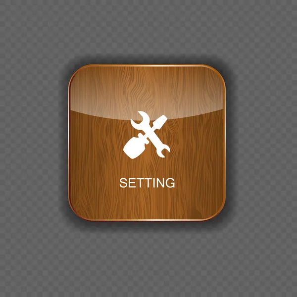 Réglage des icônes d'application bois — Image vectorielle
