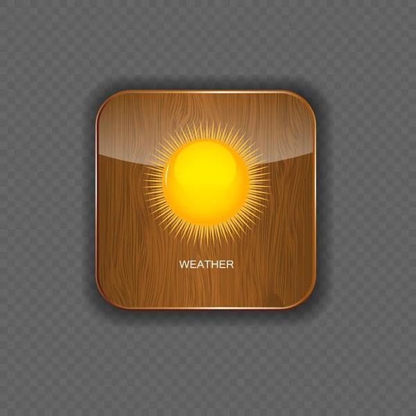 Dřevo aplikací ikony počasí — Stockový vektor