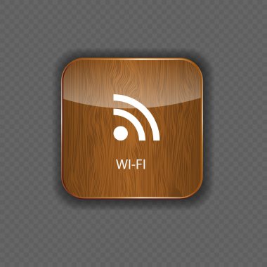 Wi-fi ahşap uygulama simgeleri