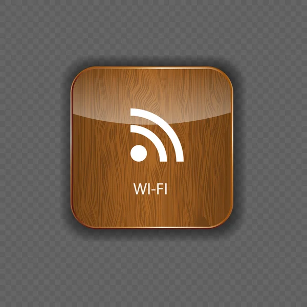 Icônes application bois Wi-Fi — Image vectorielle