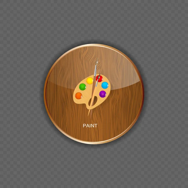 Pintura madera aplicación iconos vector ilustración — Vector de stock