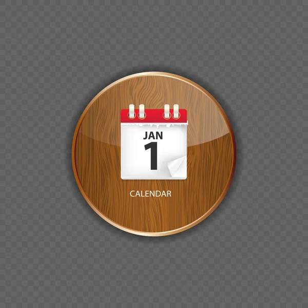 Calendario legno applicazione icone vettoriale illustrazione — Vettoriale Stock