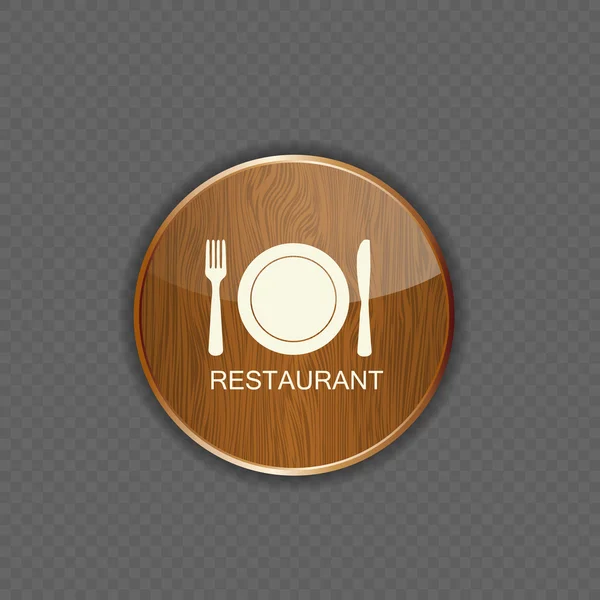 Anwendungssymbole für Essen und Trinken aus Holz — Stockvektor