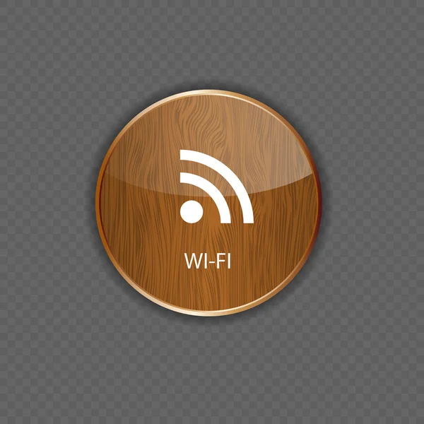 Wi-fi ξύλινη εφαρμογή εικονίδια — Διανυσματικό Αρχείο