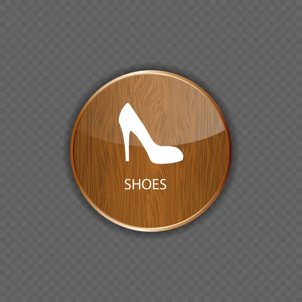 Zapatos madera aplicación iconos — Vector de stock