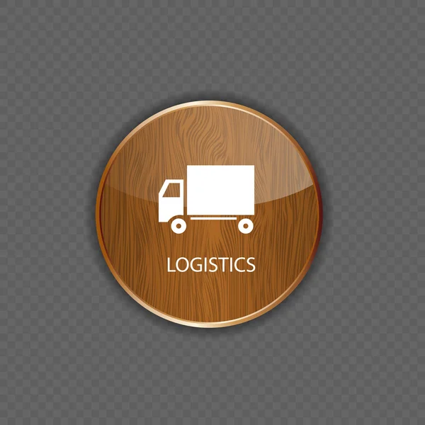 Icone per applicazioni logistiche legno — Vettoriale Stock