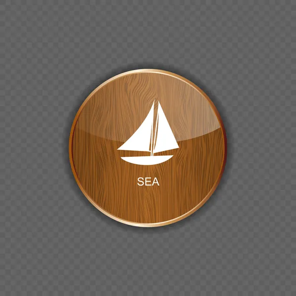 Ícones de aplicação de madeira do mar ilustração vetorial —  Vetores de Stock