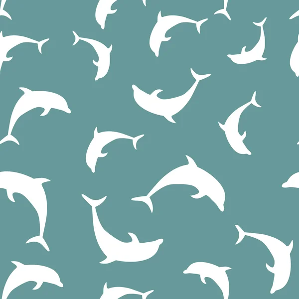 Dolphin seamless pattern background vector illustration — Stock Vector