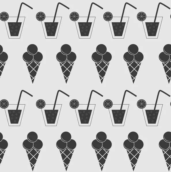 Nápoje a zmrzliny vzor bezešvé pozadí vektor illustrat — Stockový vektor