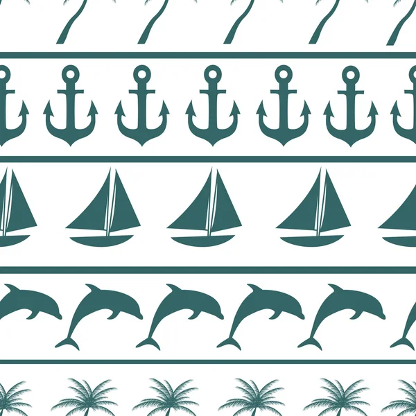 Sea seamless pattern background vector ilustration — Stock Vector
