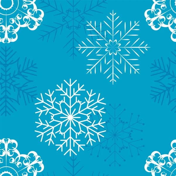 Copos de nieve patrón sin costura ilustración vector — Archivo Imágenes Vectoriales