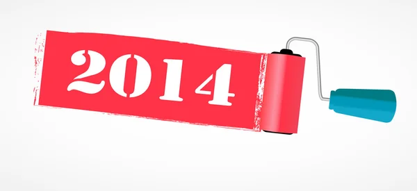 Pintar rollo 2014 nuevo año vector de fondo ilustración — Vector de stock