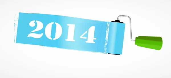 Måla rulle 2014 nytt år bakgrund vektor illustration — Stock vektor