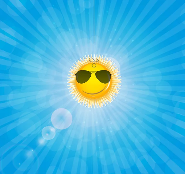 Abstract natural background with funny sun vector background. — Stock Vector