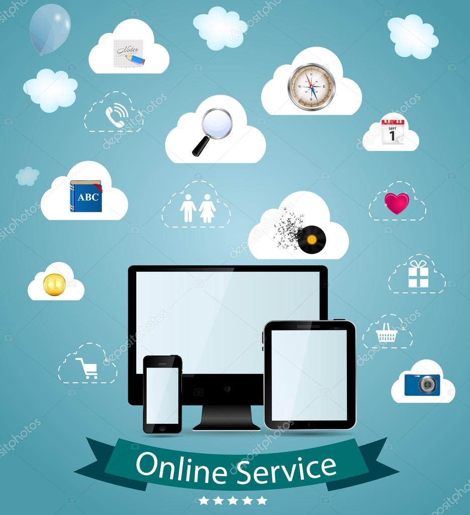 Online service concept vector illustration