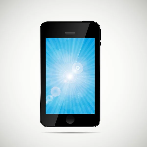Mobiele telefoon met aard scherm vectorillustratie — Stockvector