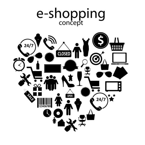 Ilustracja wektora koncepcji e-shopping — Wektor stockowy